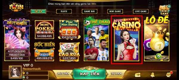 Tìm hiểu thông tin  về Live Casino IWIN68