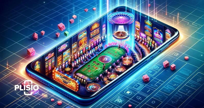 Giao diện một trò chơi video slots hiện đại với đồ họa 3D.