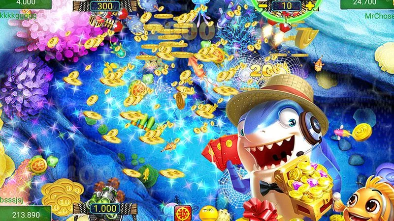 Giao diện sôi động của một tựa game bắn cá online 4 nguoi với các loại cá đa dạng