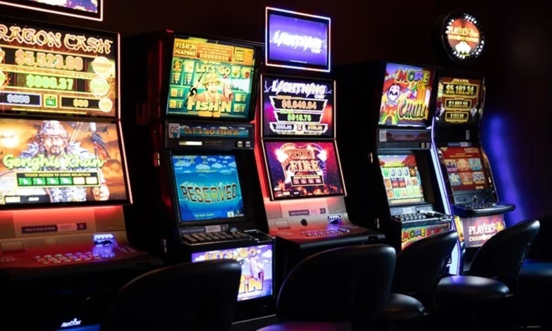 Hình ảnh so sánh giữa máy đánh bạc truyền thống và video slots hiện đại.