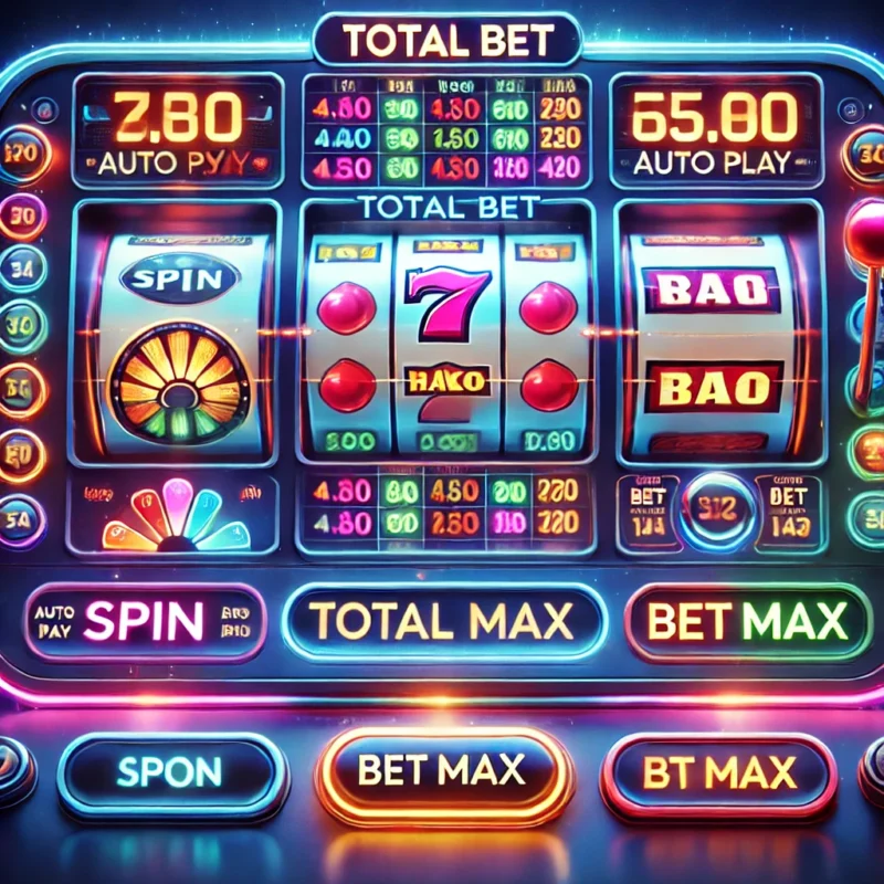 Màn hình hiển thị thông tin Total Bet trên giao diện slot machine